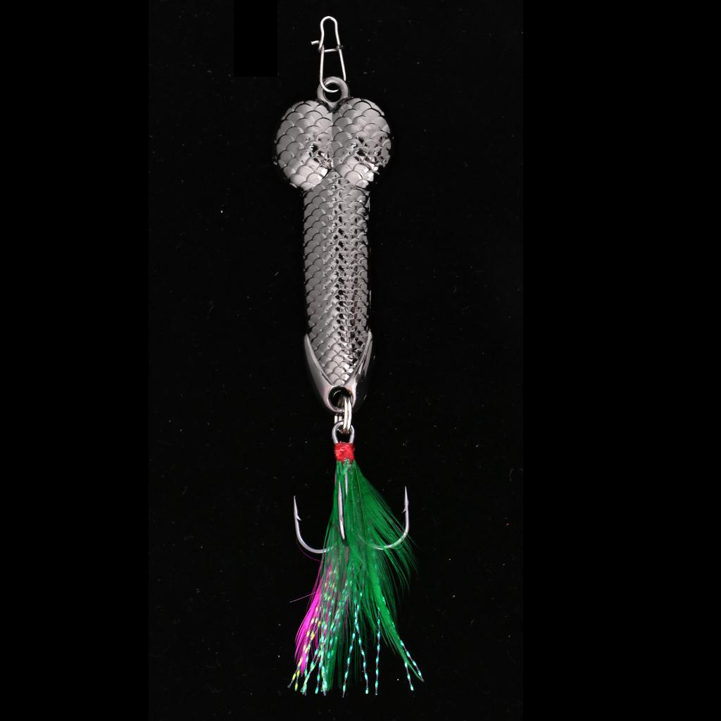 Spoon Fishing Lure Spinner Bait Metal VIB Hard Sequins Lure Treble Hook 21g