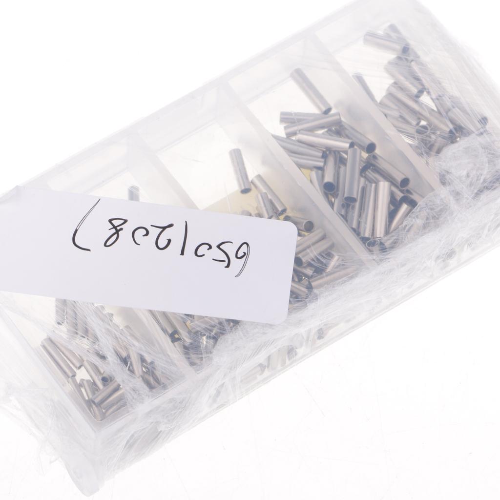 250pcs Fishing Single Barrel Crimp Sleeves Connectors Fishing Tackle Rigs