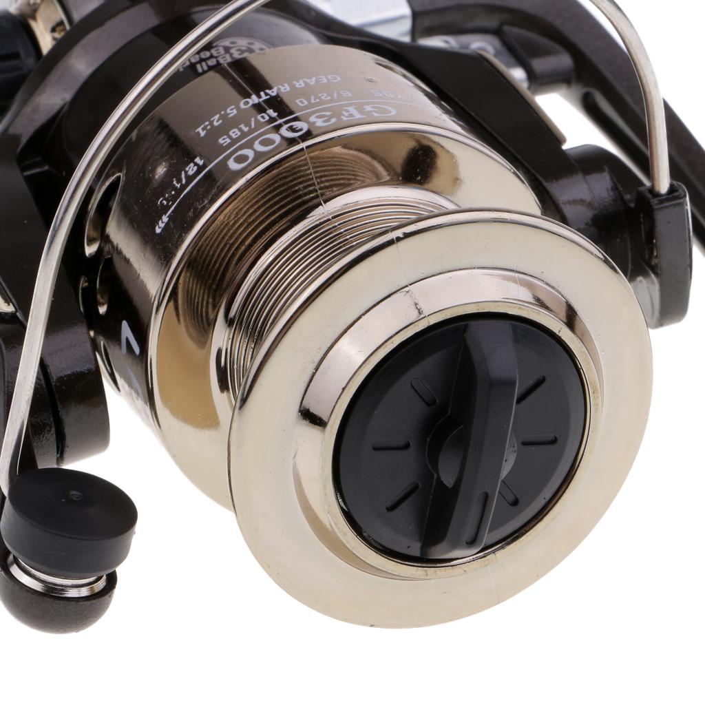 Spinning Fishing Reel 3 Ball Bearing Casting Reel with Folding Handle GF3000