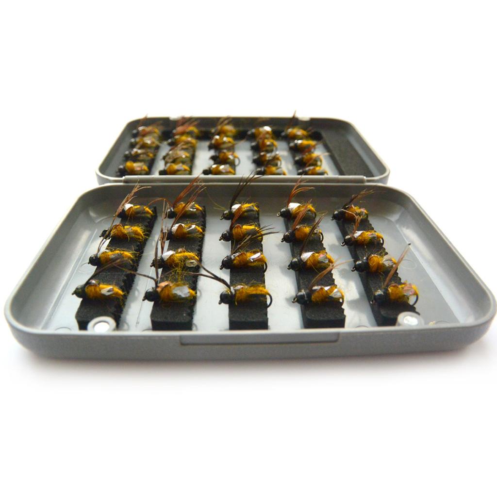 40Pcs Fly Tying Fishing Lures Feather Flies with Box Flies B Style