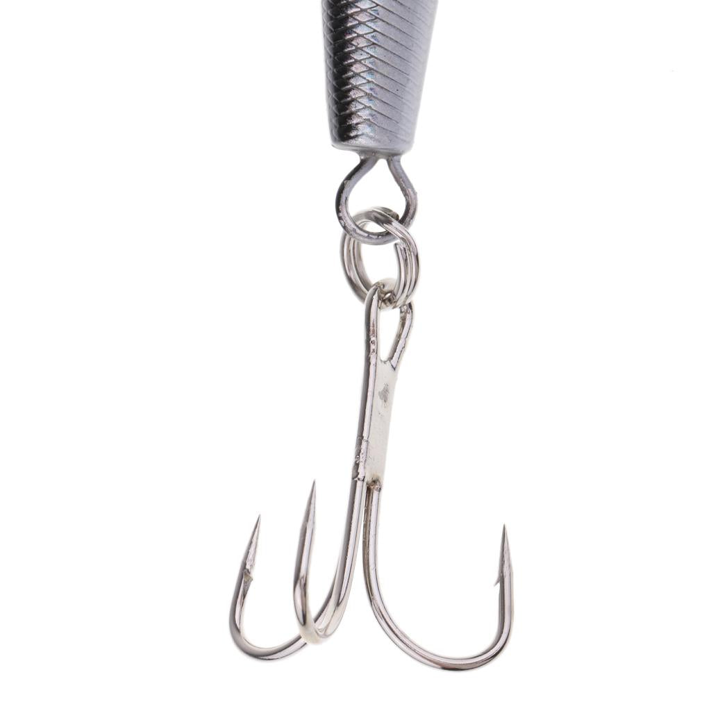 Minnow Fishing Lure Hard Baits Crankbait Hook Tackle Lure Treble Hook Black Silver