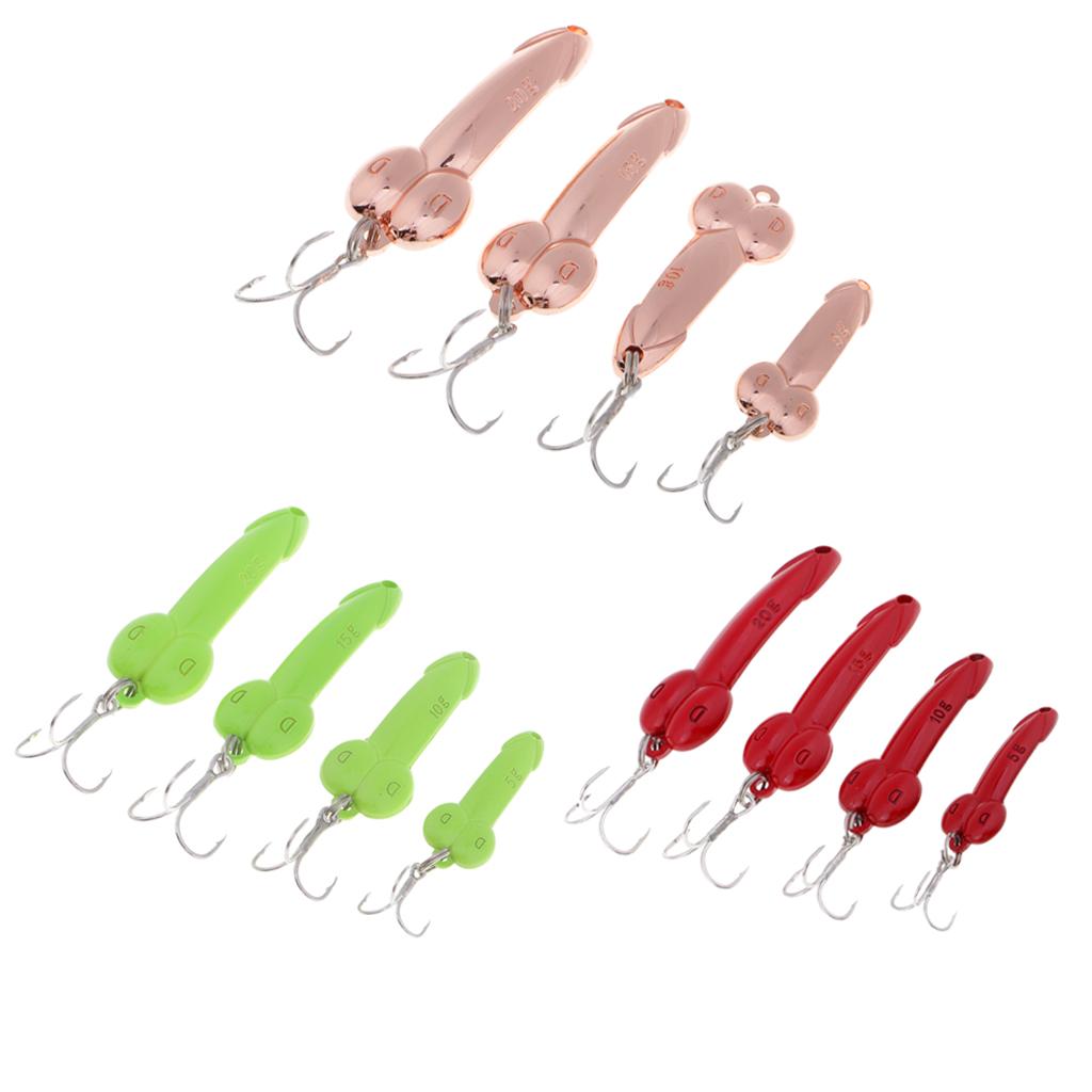 4pcs Spoon Fishing Lure 5g 10g 15g 20g Metal Hard Baits Spinnerbaits Red