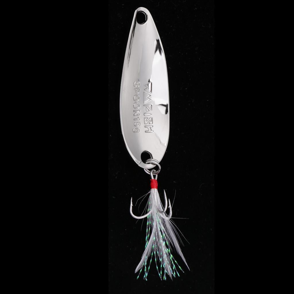Spoon Fishing Lure Metal Hard Lure Fishing Jig Bait Hook Bait Red,Silver 15g