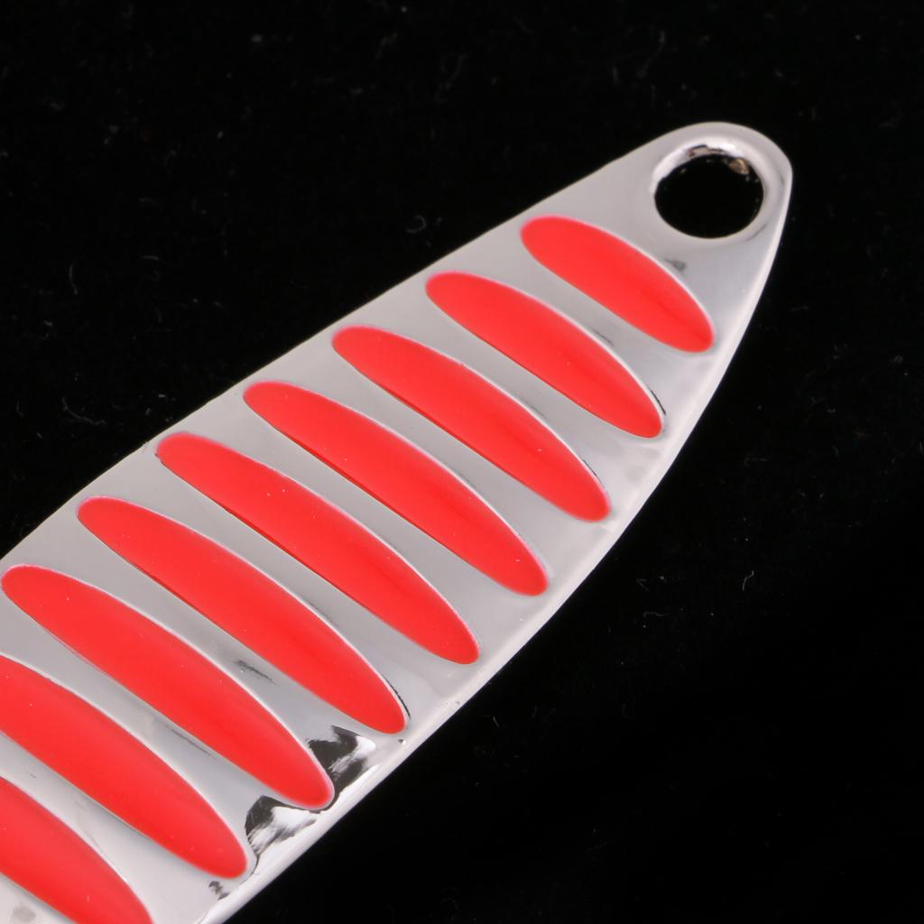 Spoon Fishing Lure Metal Hard Lure Fishing Jig Bait Hook Bait Red,Silver 15g