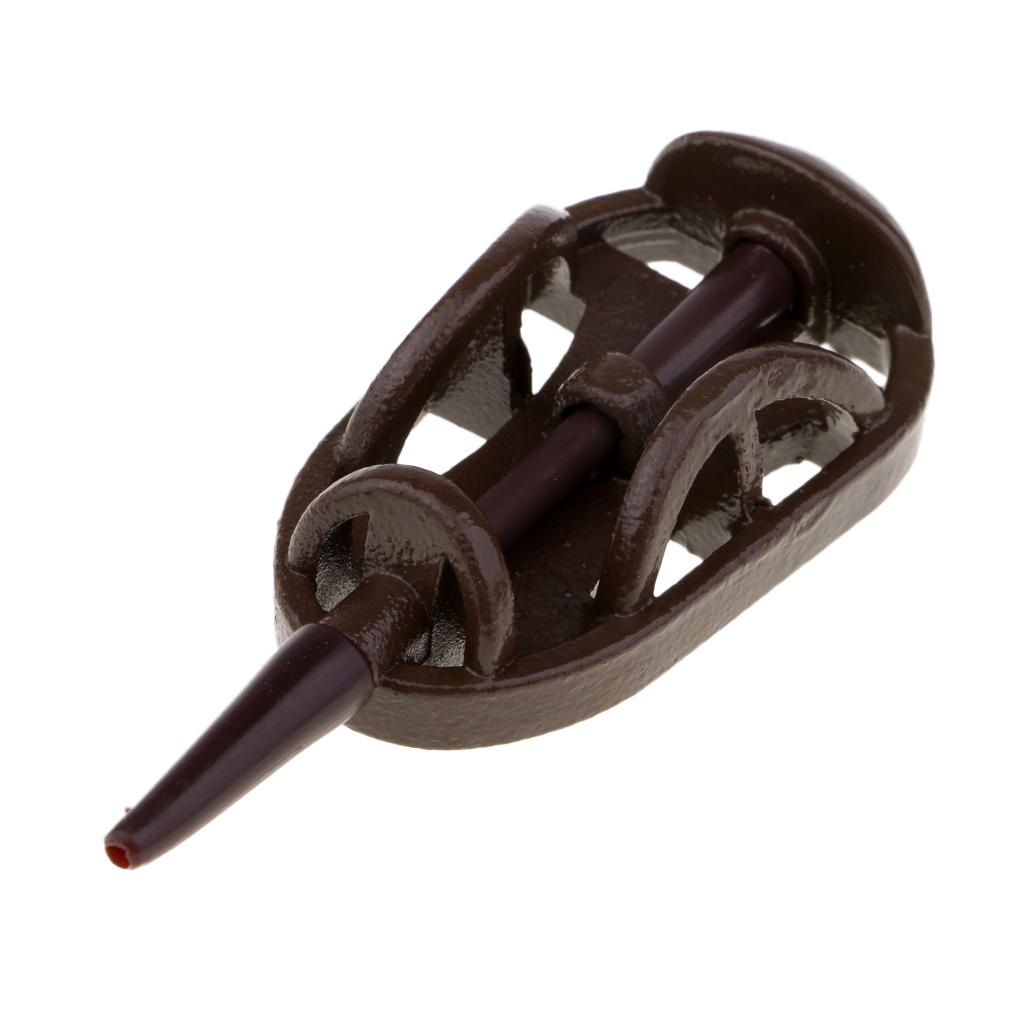 1 Piece Fishing Inline Safe Flat Method Feeder Carp Fishing Tackle Brown 30g