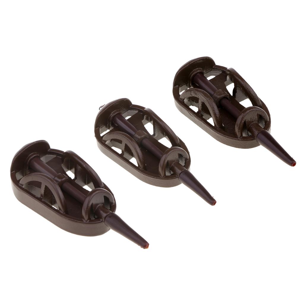 1 Piece Fishing Inline Safe Flat Method Feeder Carp Fishing Tackle Brown 30g