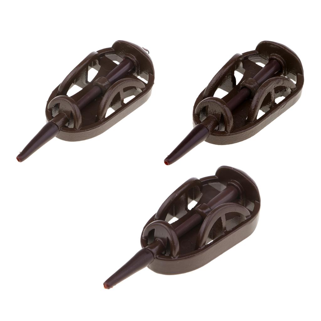 1 Piece Fishing Inline Safe Flat Method Feeder Carp Fishing Tackle Brown 30g