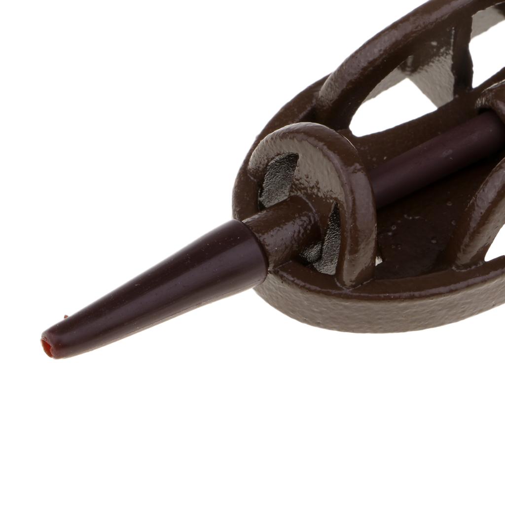 1 Piece Fishing Inline Safe Flat Method Feeder Carp Fishing Tackle Brown 30g