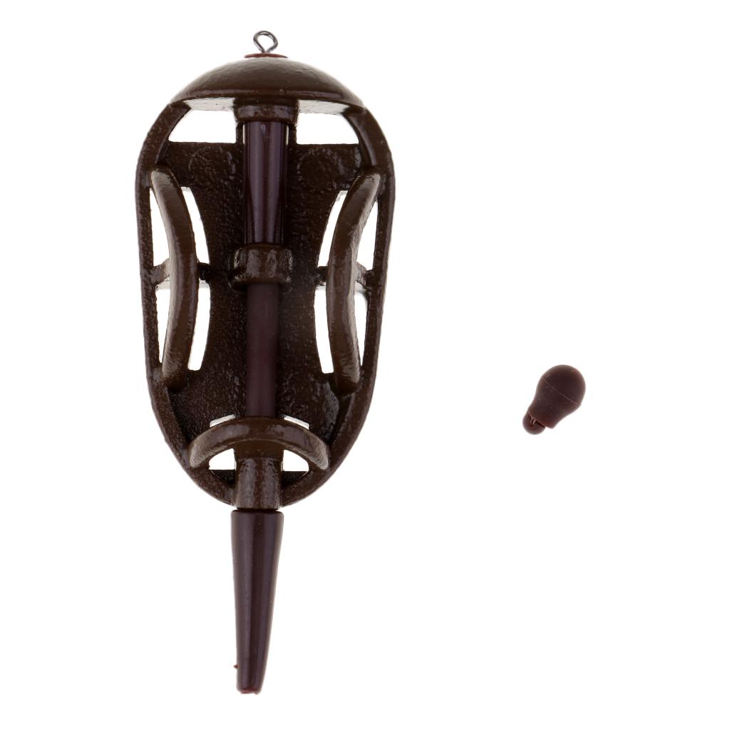 1 Piece Fishing Inline Safe Flat Method Feeder Carp Fishing Tackle Brown 30g