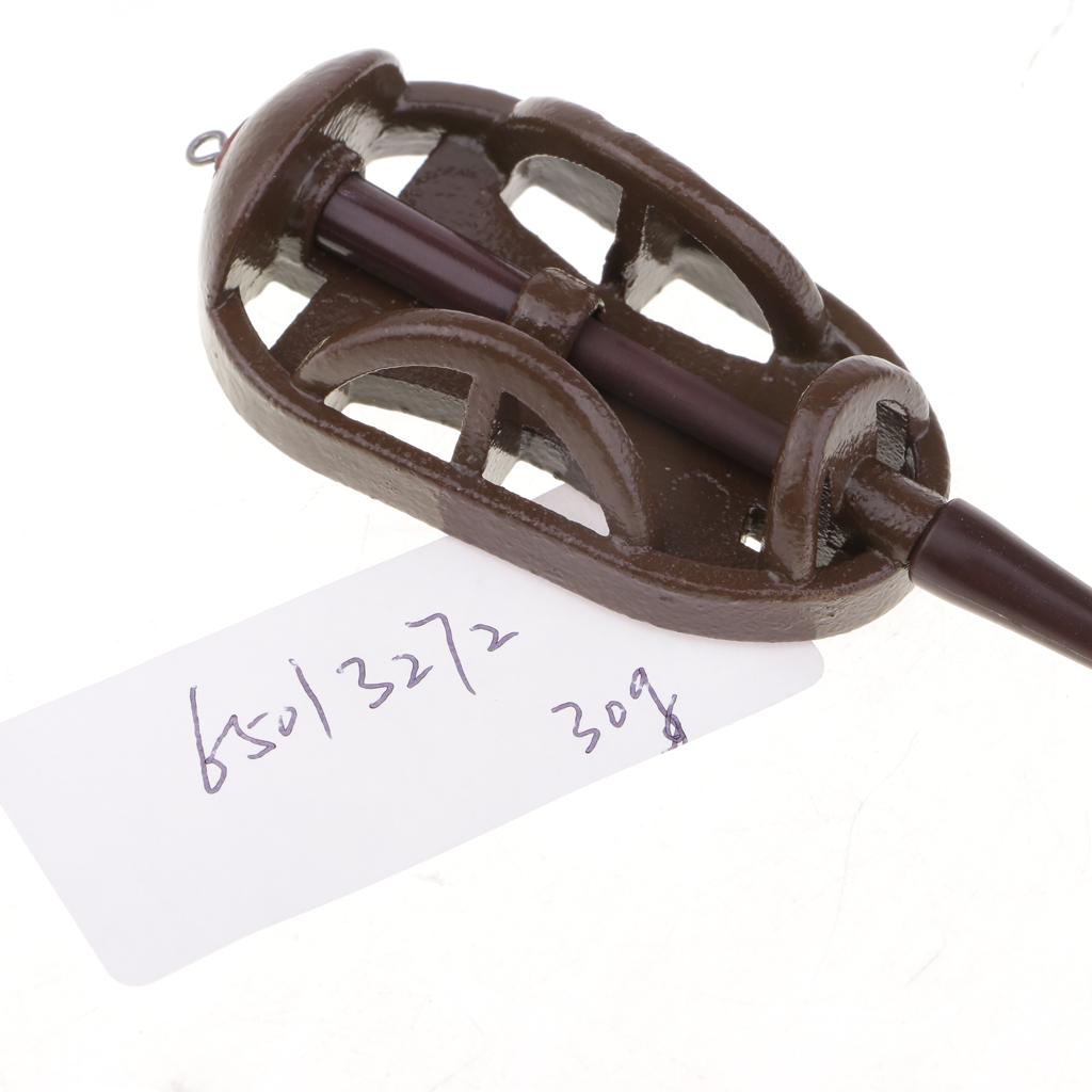 1 Piece Fishing Inline Safe Flat Method Feeder Carp Fishing Tackle Brown 30g