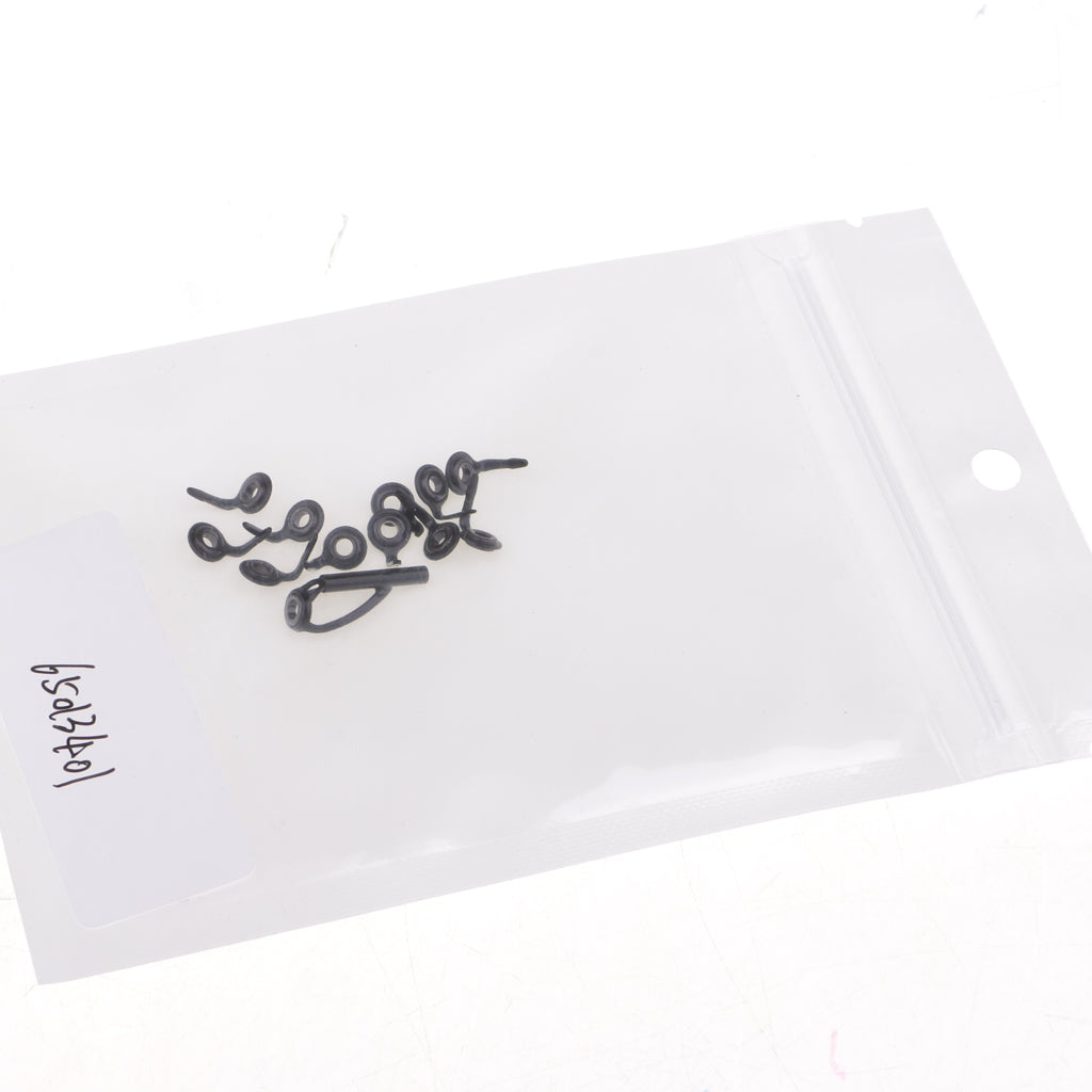 12pcs Fishing Rod Guide Top Tip Eye Ring Rod Repair Kit for Rod Building DIY