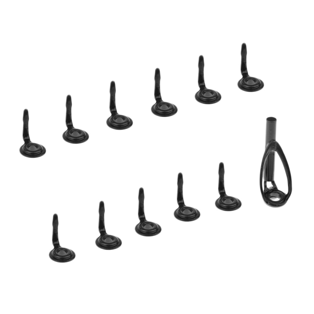 12pcs Fishing Rod Guide Top Tip Eye Ring Rod Repair Kit for Rod Building DIY