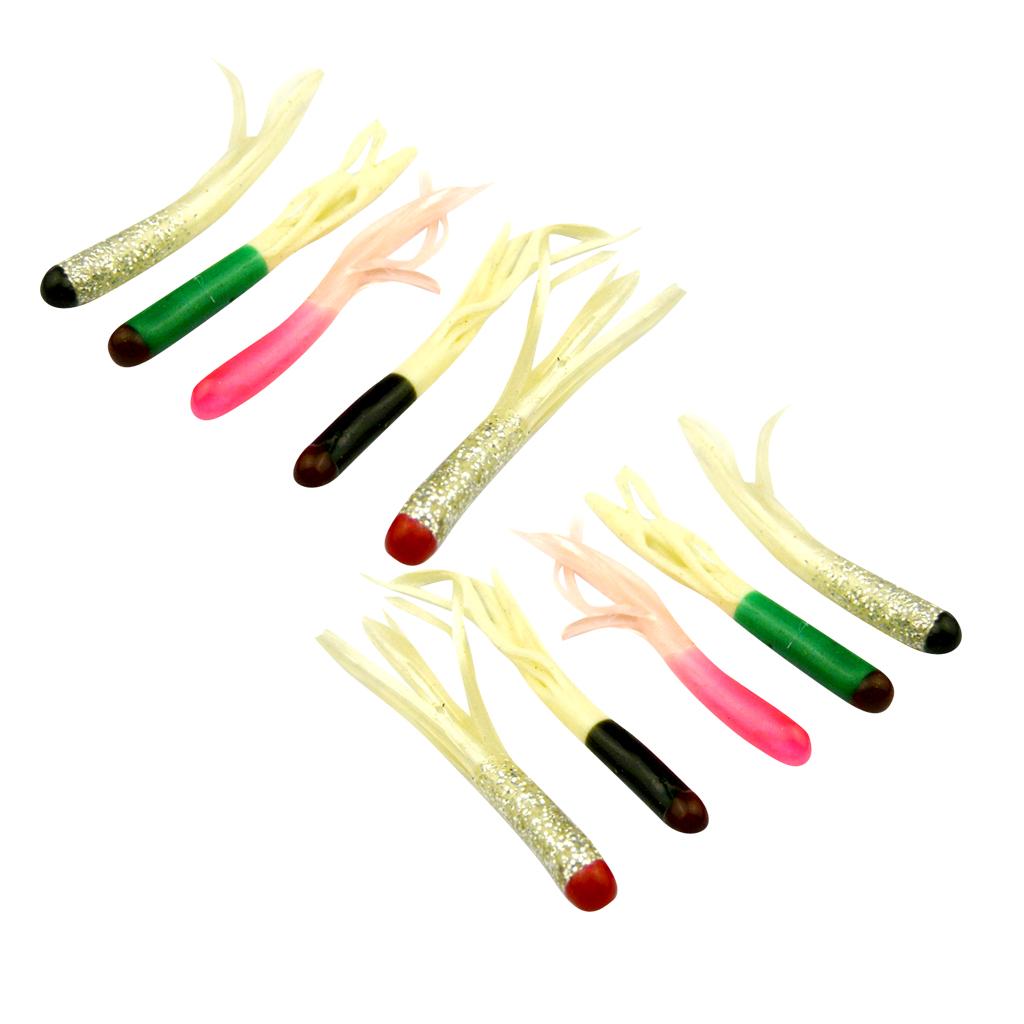 10pcs Fishing Lures Squid Octopus Skirts Lures Soft Baits Crankbait