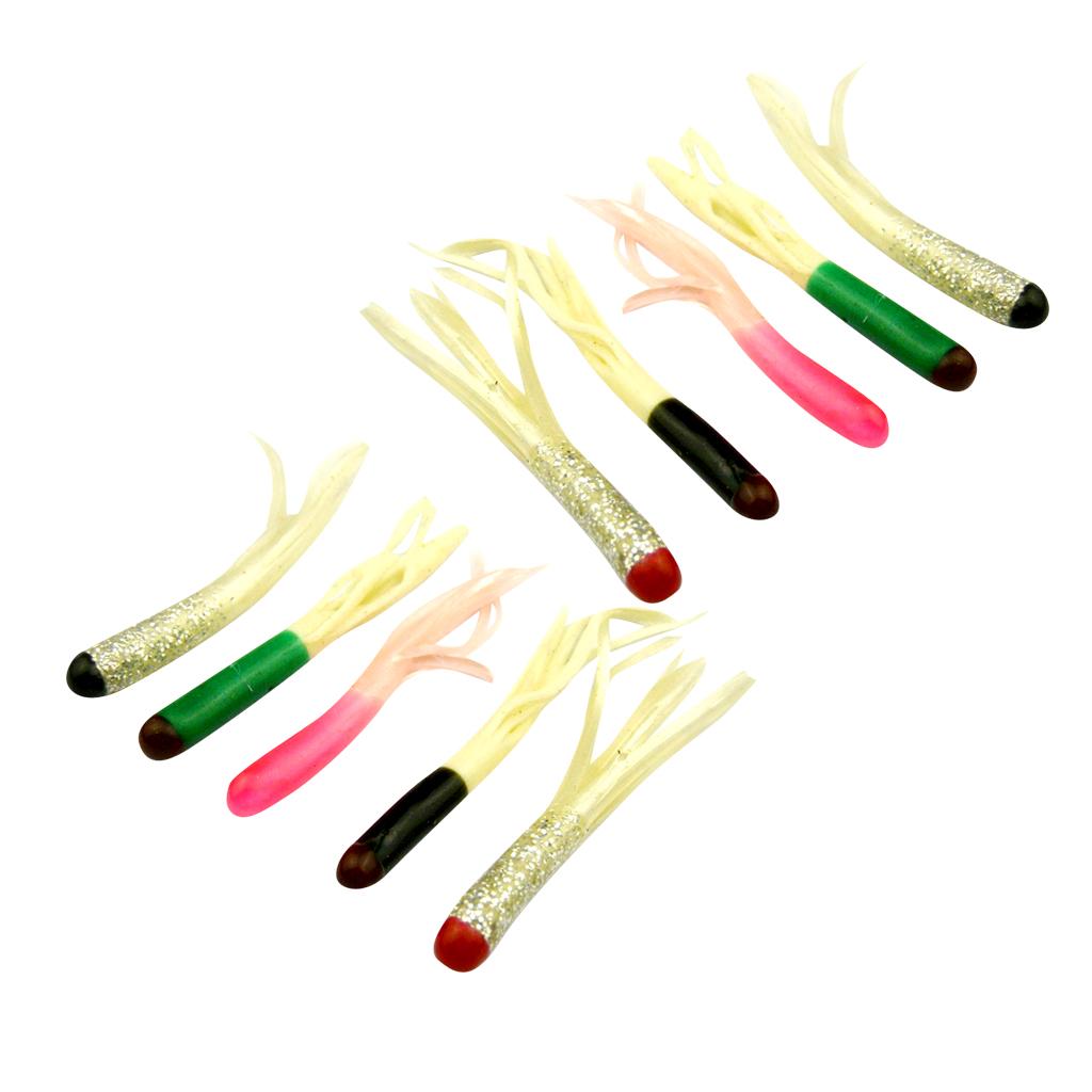 10pcs Fishing Lures Squid Octopus Skirts Lures Soft Baits Crankbait