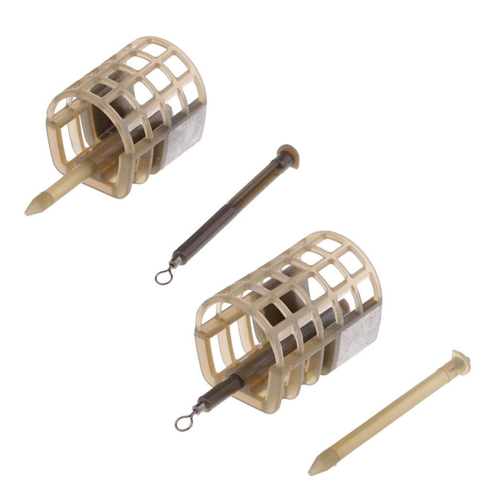 2pcs Fishing Quick Change Feeder Lure Bait Cage Feeder Fishing Trap Basket