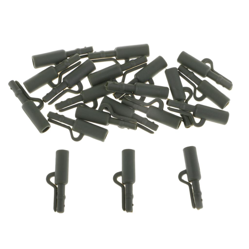 20pcs Safety Lead Clip Quick Change Clip Tube Carp Fishing Tackle 25mm Green