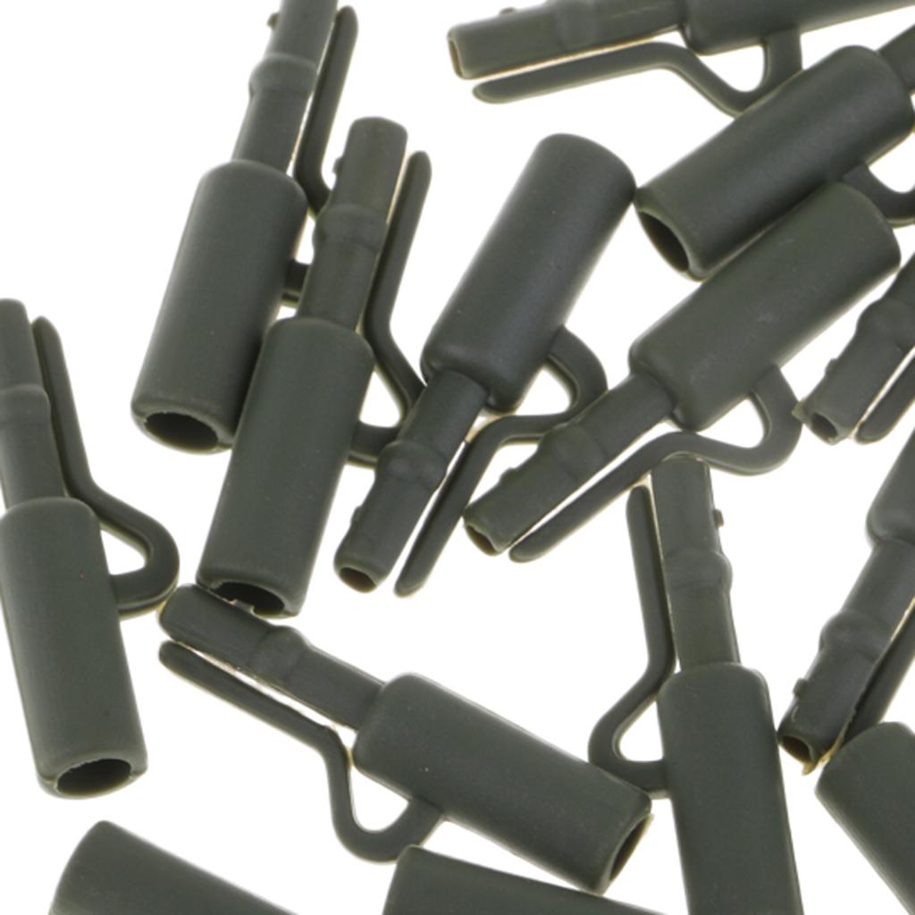 20pcs Safety Lead Clip Quick Change Clip Tube Carp Fishing Tackle 25mm Green