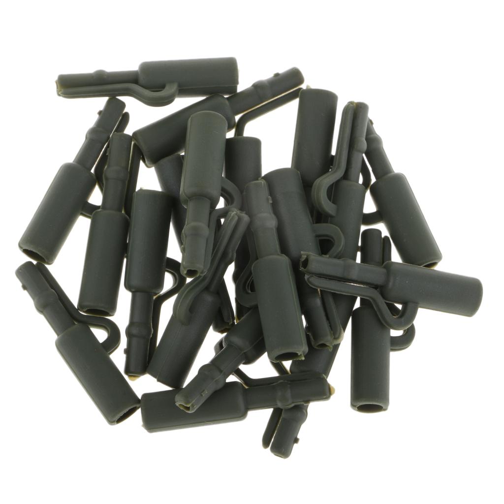 20pcs Safety Lead Clip Quick Change Clip Tube Carp Fishing Tackle 25mm Green