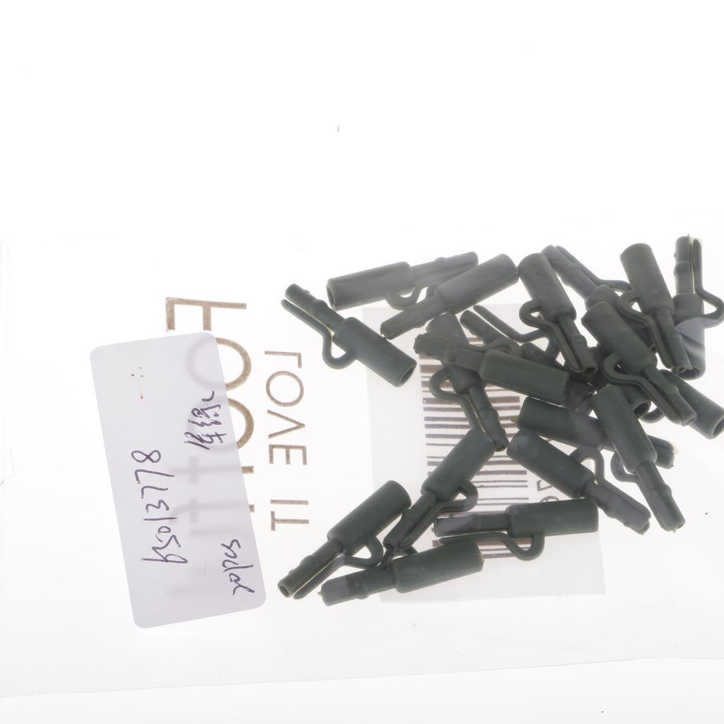 20pcs Safety Lead Clip Quick Change Clip Tube Carp Fishing Tackle 25mm Green