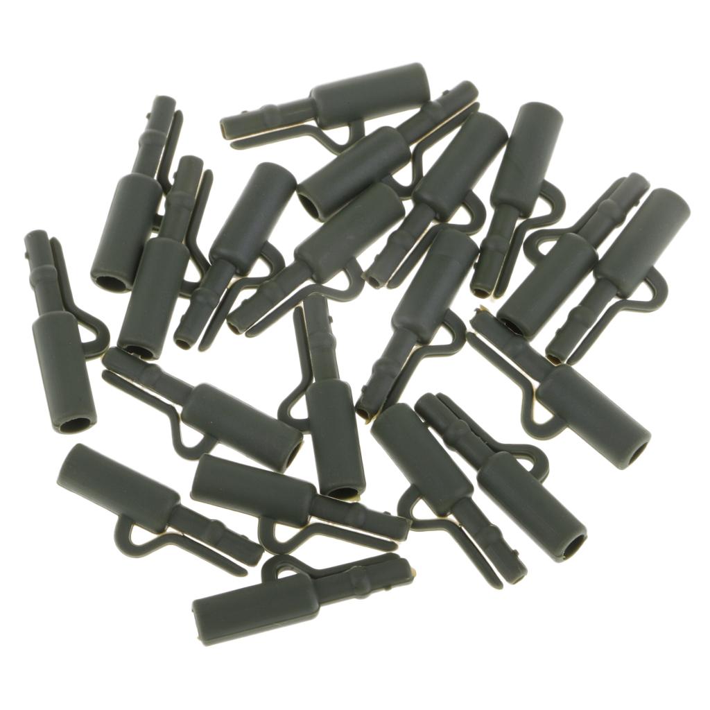 20pcs Safety Lead Clip Quick Change Clip Tube Carp Fishing Tackle 25mm Green