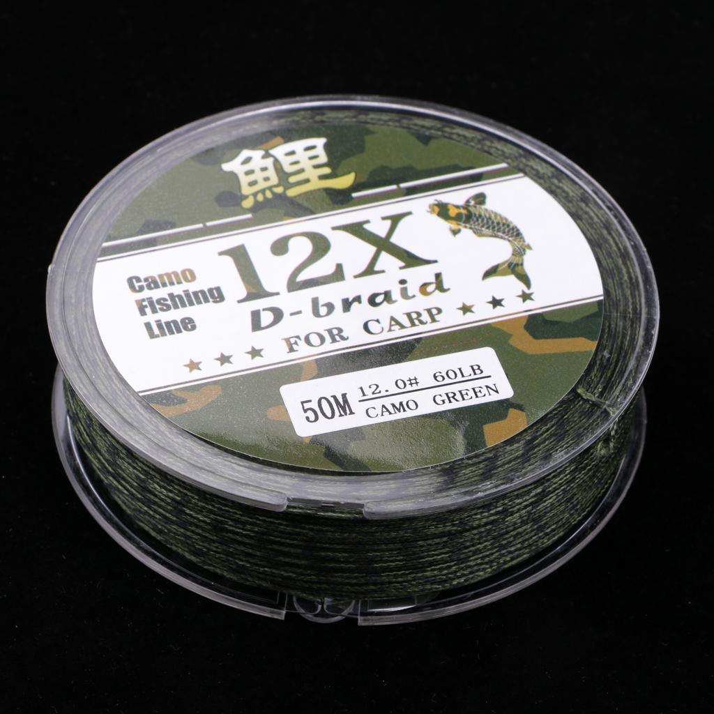 50M/54.68YDS 25~60LB PE Braided Fishing Line 12 Strands 60LB_27.21KG
