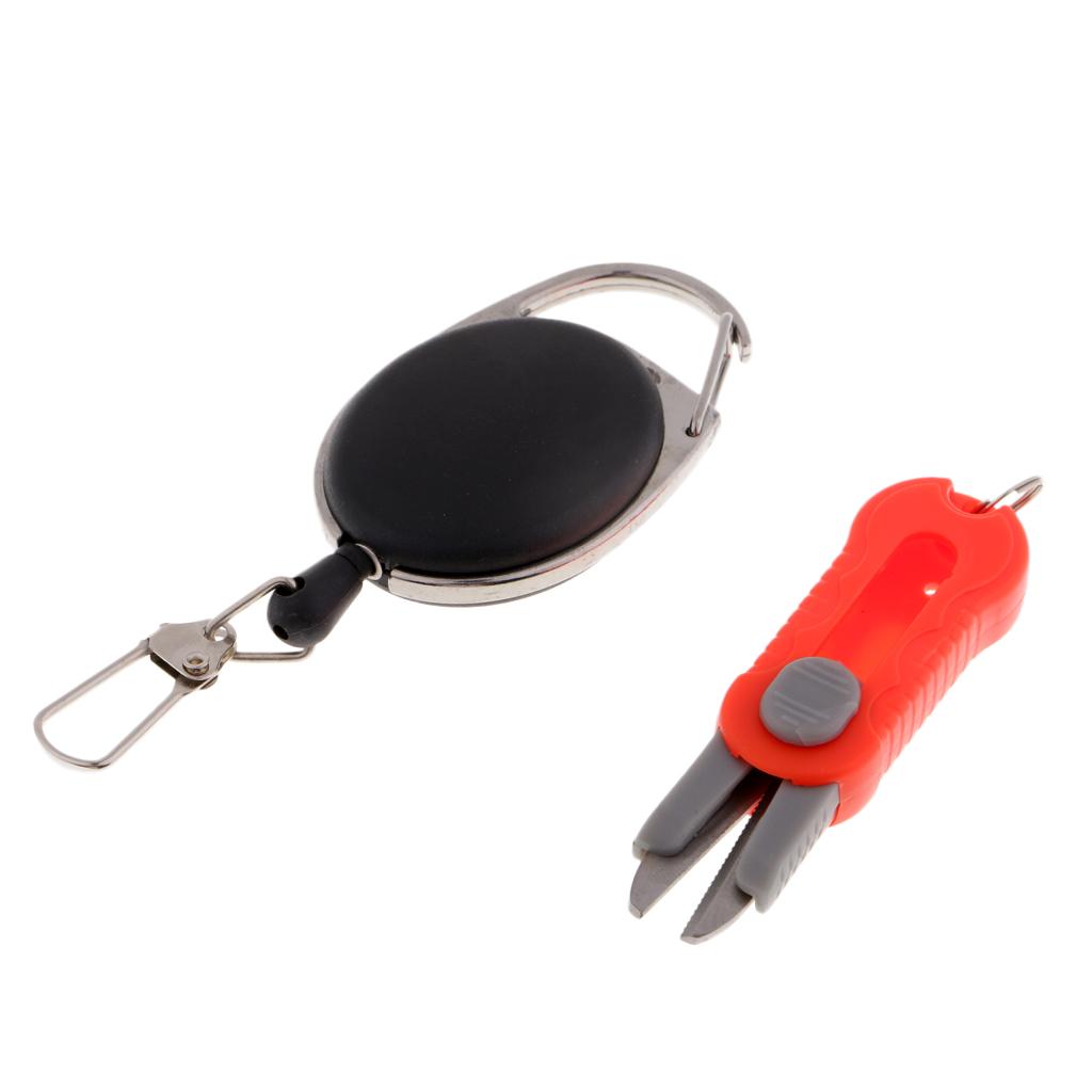 Plastic Tube Cutter Fishing Zinger Retractor Fly Fishing Tools Combo Red