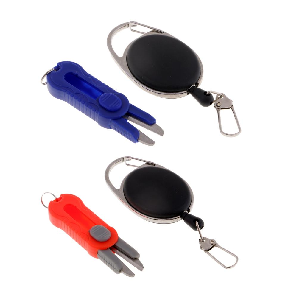 Plastic Tube Cutter Fishing Zinger Retractor Fly Fishing Tools Combo Red