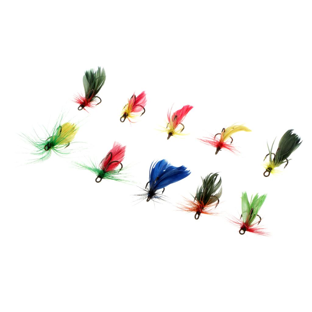 10pcs Nymph Flies Assortment Bass Salmon Trout Butterfly Flies Fishing Flies