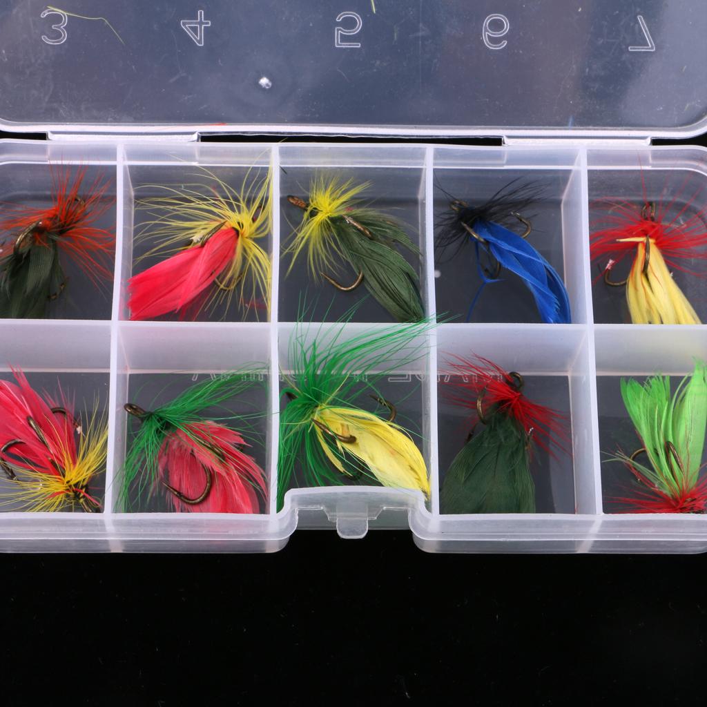 10pcs Nymph Flies Assortment Bass Salmon Trout Butterfly Flies Fishing Flies