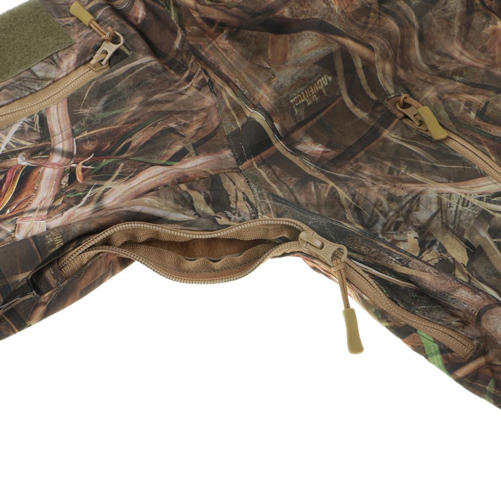 Bionic Camouflage Hunting Clothes Leaf Waterproof Jacket + Pants Suit M