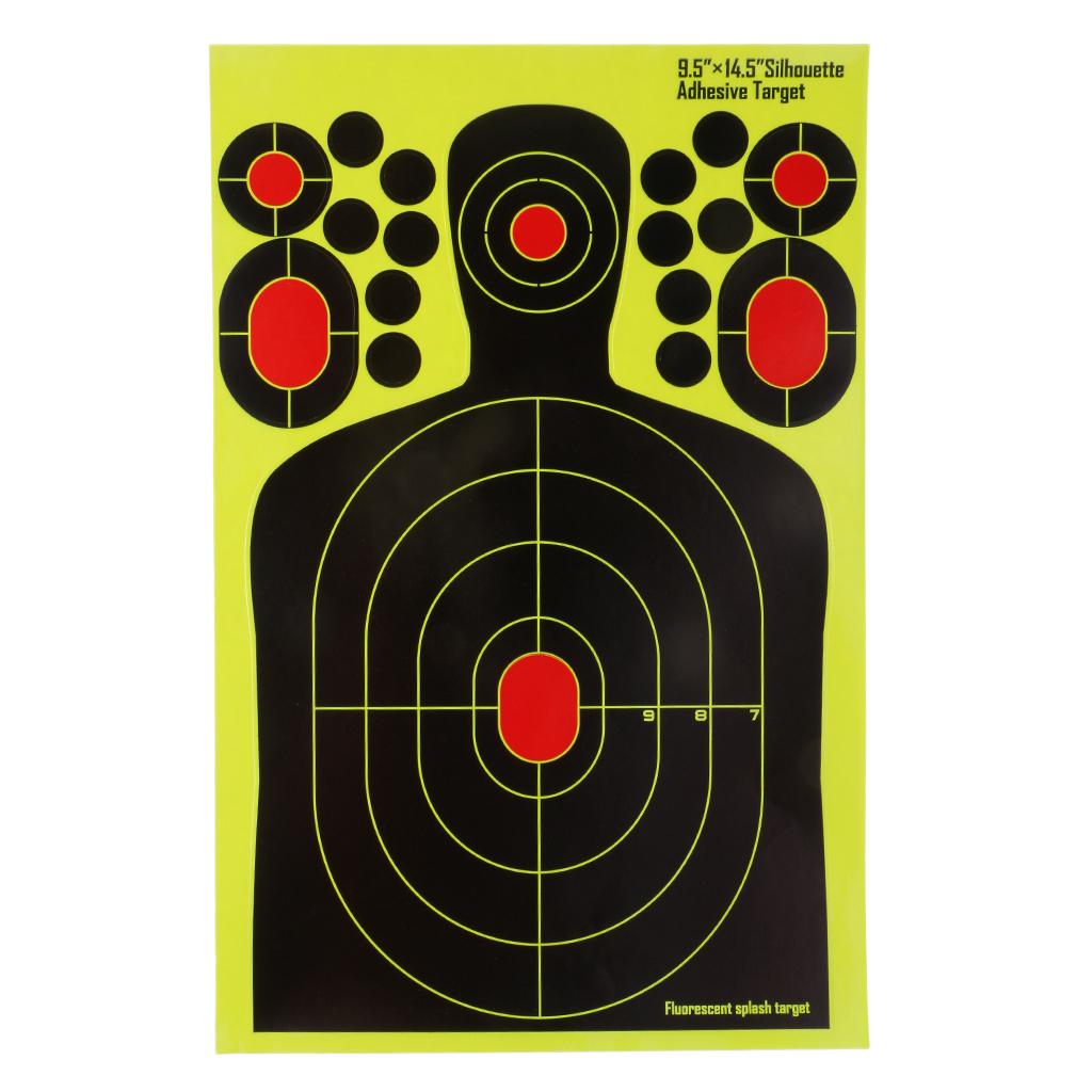10pcs 14.5 x 9.5in Silhouette Shooting Target Reactive Splatter Paper Target
