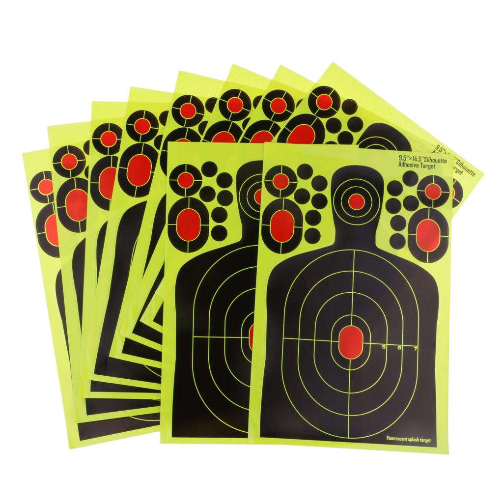 10pcs 14.5 x 9.5in Silhouette Shooting Target Reactive Splatter Paper Target