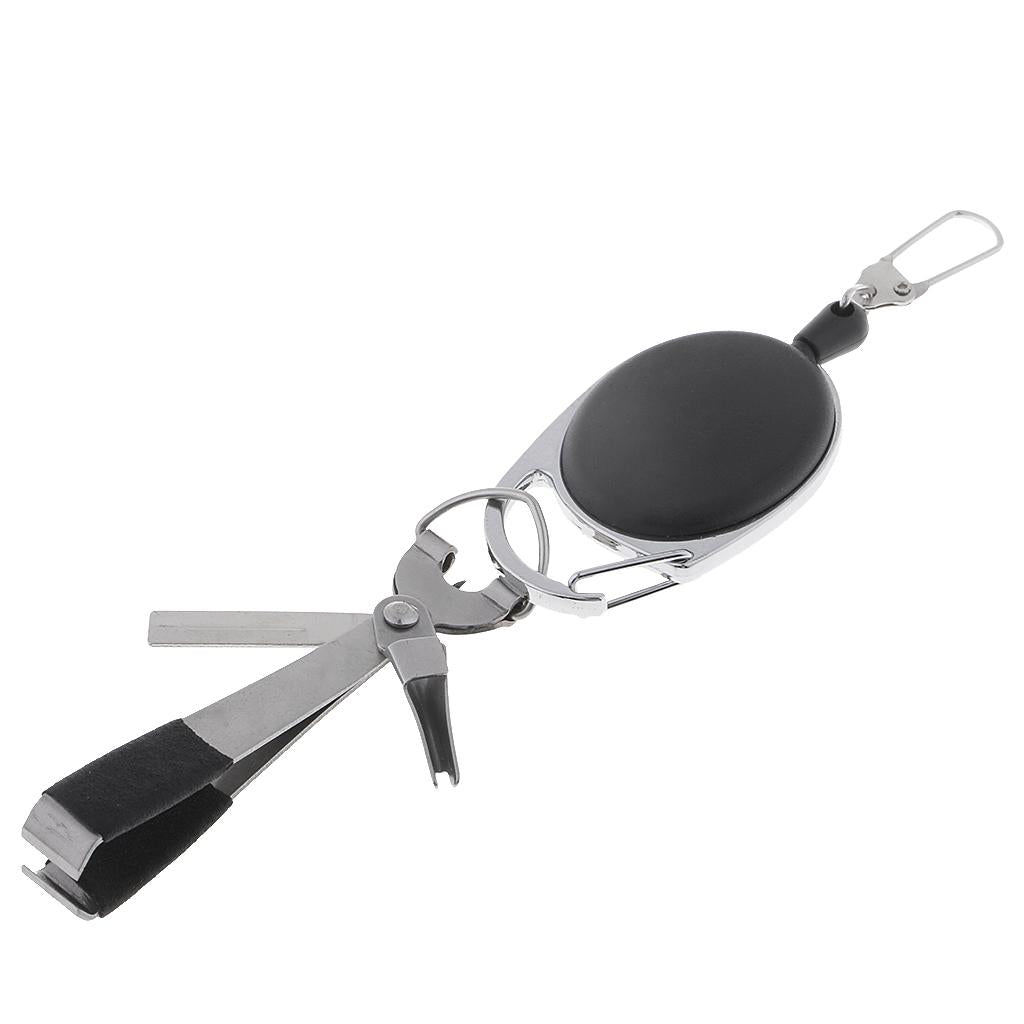 Knot Tyer Fly Fishing Line Clipper Jig Eye Cleaner Hook Sharpener w/ Zinger