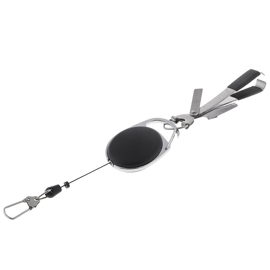 Knot Tyer Fly Fishing Line Clipper Jig Eye Cleaner Hook Sharpener w/ Zinger