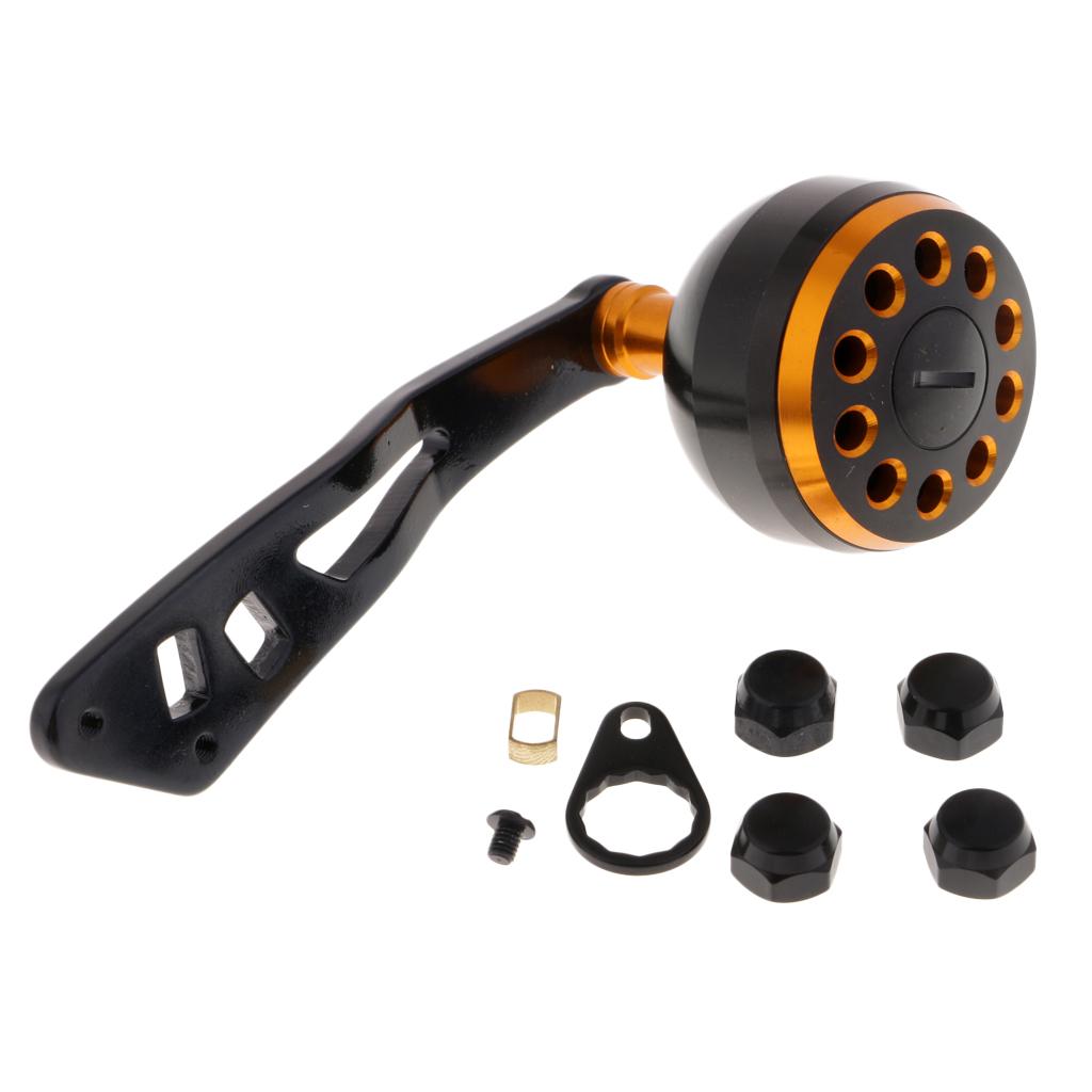 Power Fishing Reel Handle with Knob Baitcasting Reel Handle Rocker Arm Gold