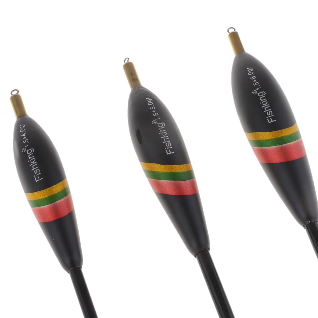 3pcs Mixed Size Vertical Fishing Float Fishing Bait Indicator w/ Copper Head