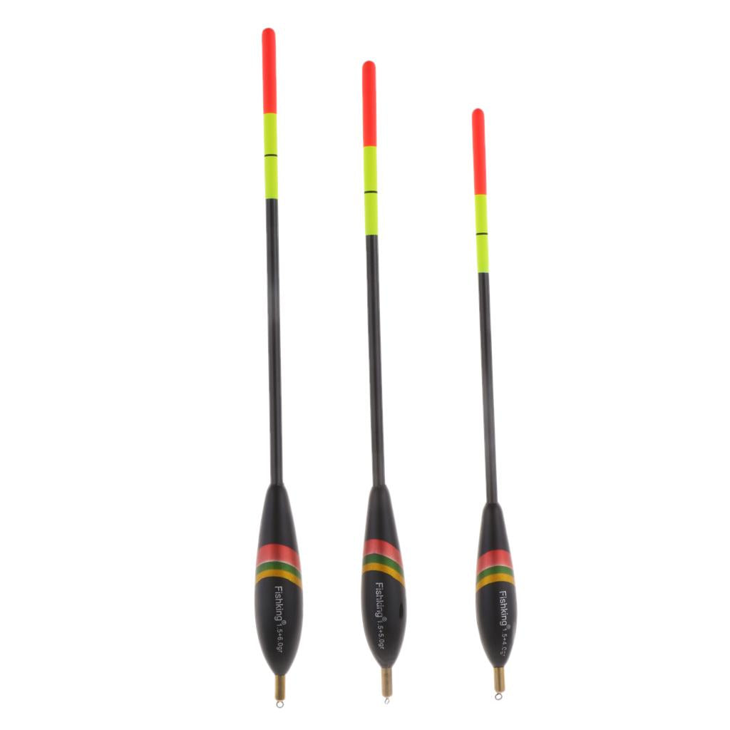 3pcs Mixed Size Vertical Fishing Float Fishing Bait Indicator w/ Copper Head