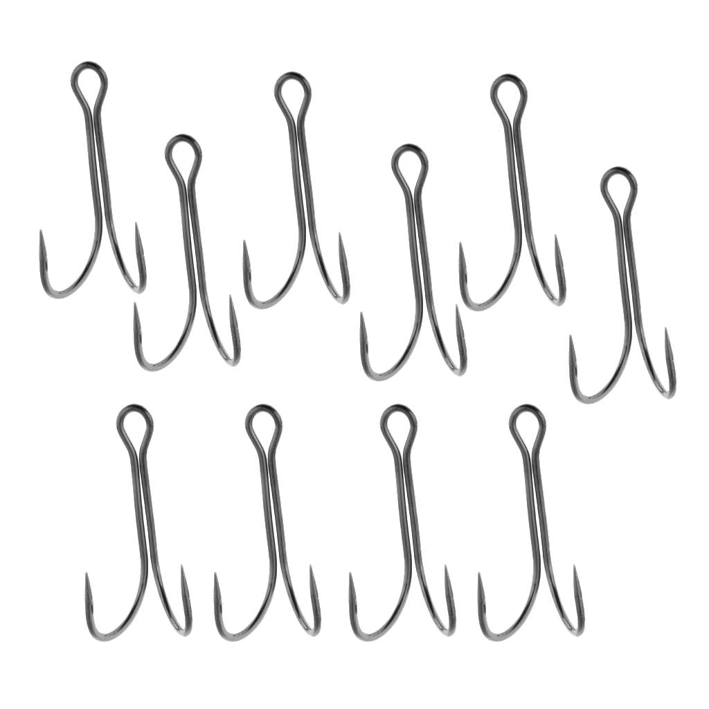 10pcs Dual Double Fishing Hooks High Carbon Steel Frog Toad Lure Hook 3-0