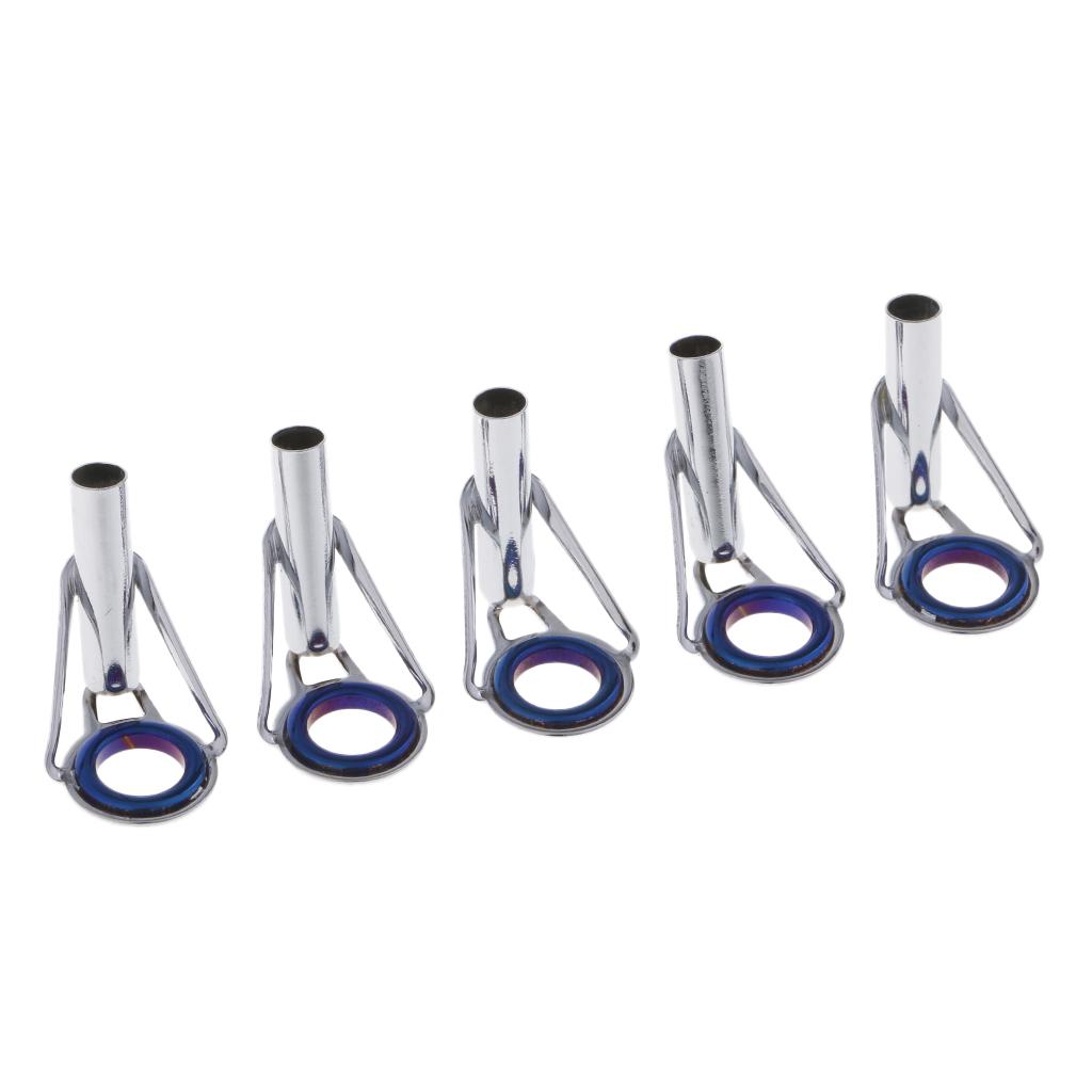 5pcs Fishing Rod Guides Tip Tops Repair Kit Casting Rod Tip Ring Size 4