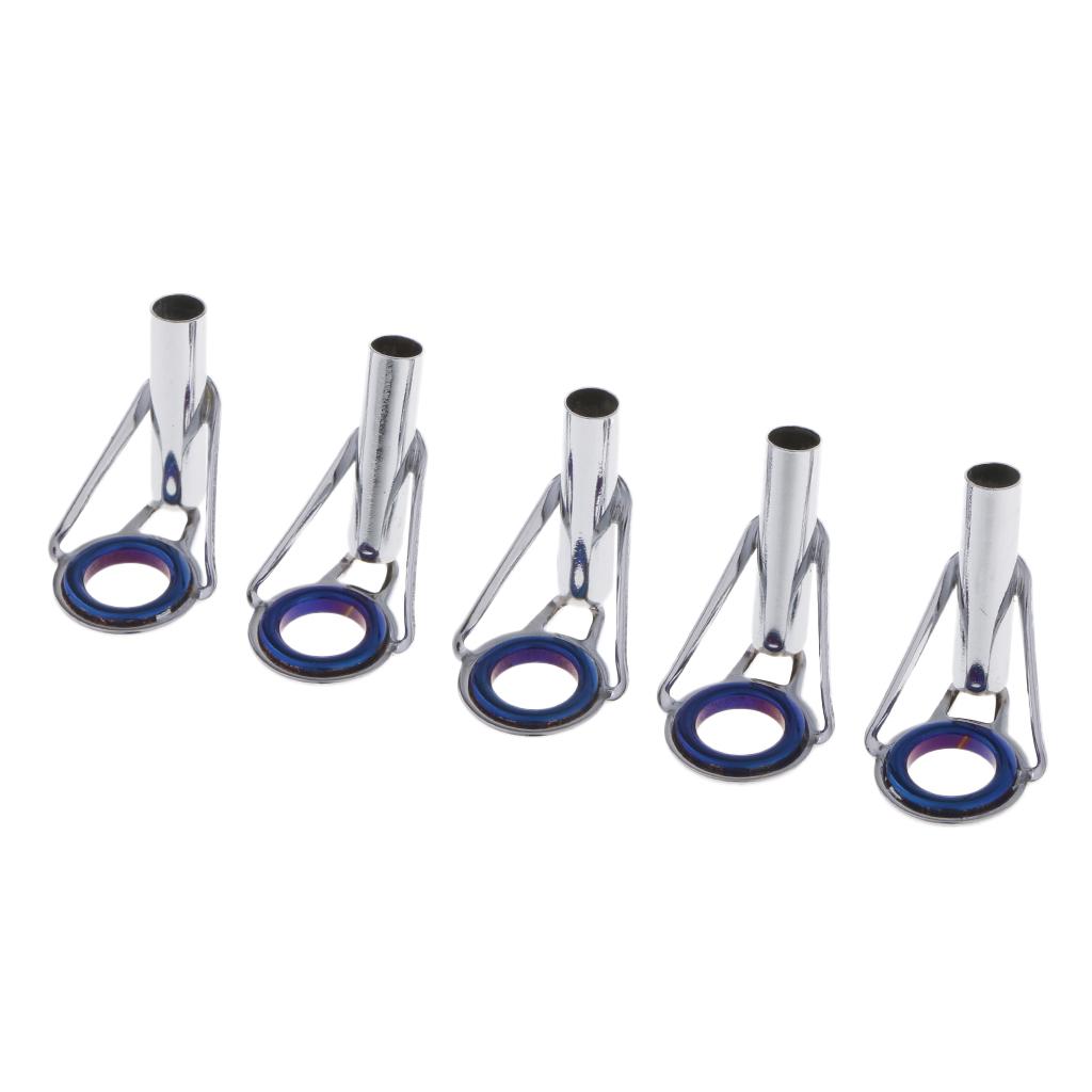 5pcs Fishing Rod Guides Tip Tops Repair Kit Casting Rod Tip Ring Size 4