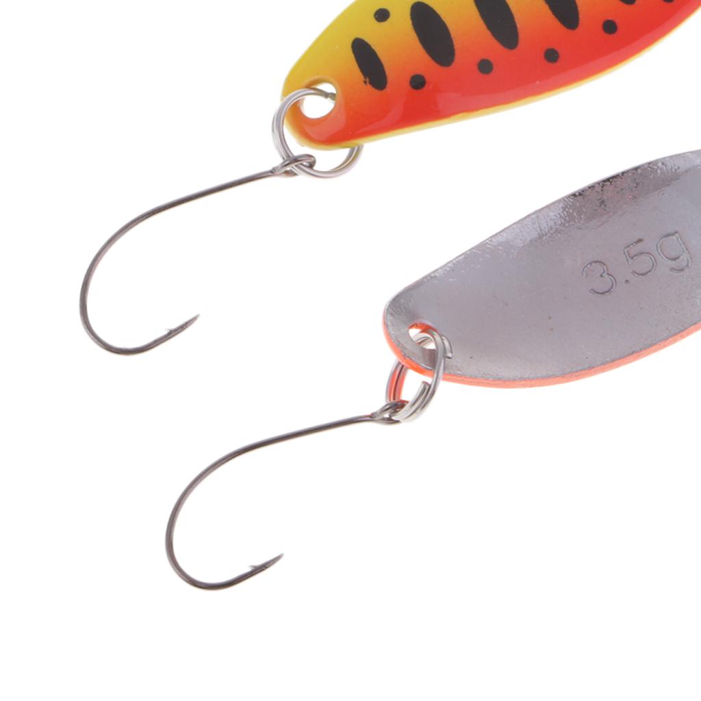 7Pcs Metal Spoons Fishing Lures Hard Sequins Baits with Single Hook 3.5cm