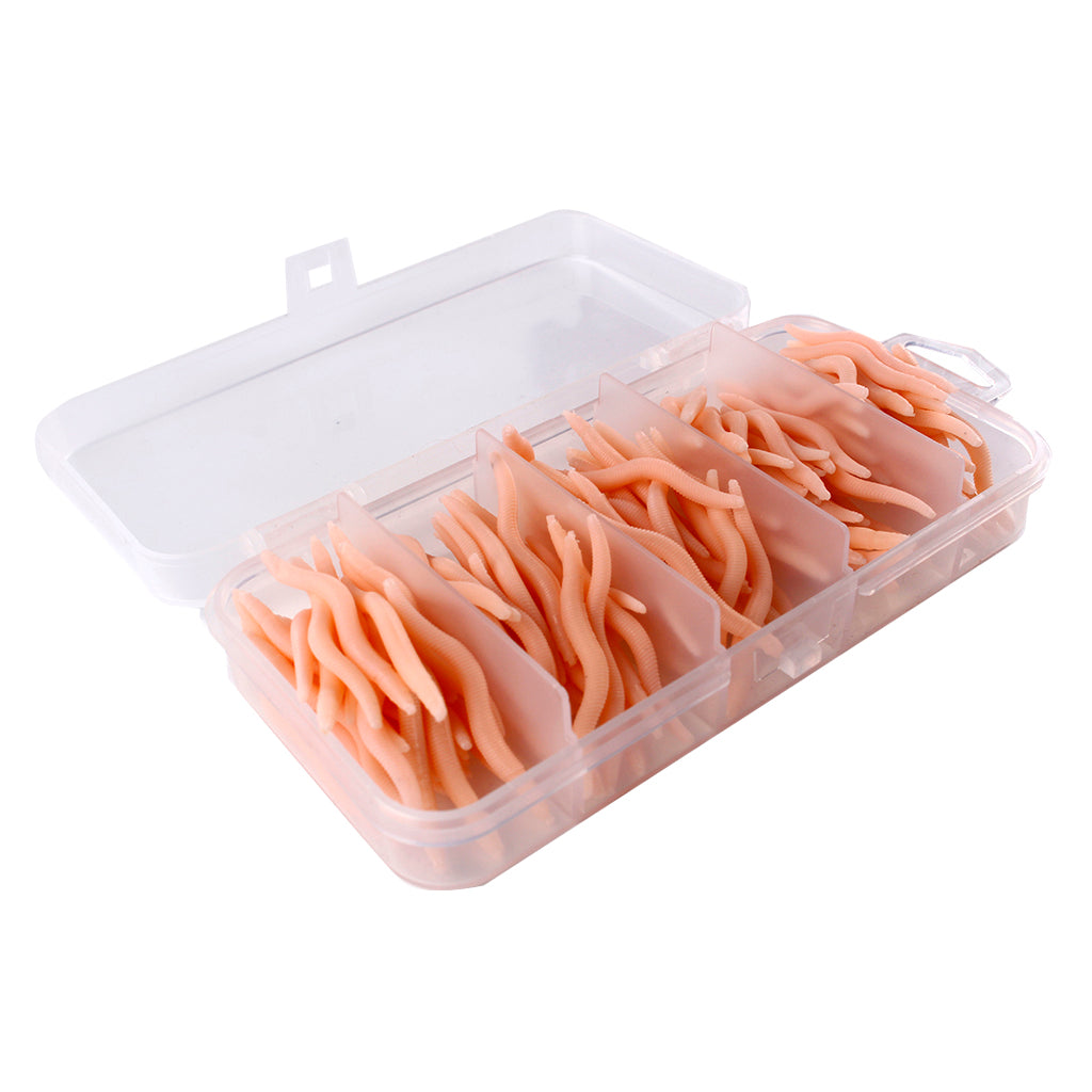 150pcs Artificial Soft Earthworm Fishing Bait Worm Lure Maggot Bait Pink
