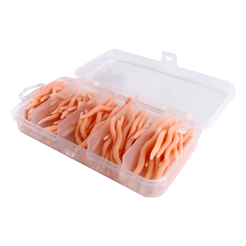 150pcs Artificial Soft Earthworm Fishing Bait Worm Lure Maggot Bait Pink
