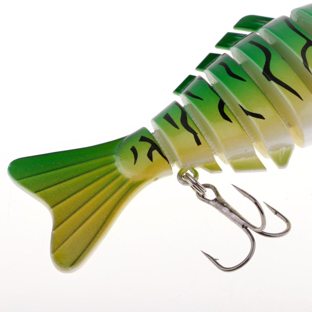 Multi Section Fishing Lure Multi Section Minnow Hard Bait Green and Yellow