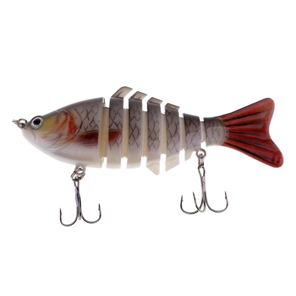 Multi Sections 7 Segments Fishing Lure Treble Hook 3D Eyes Hard Baits 02