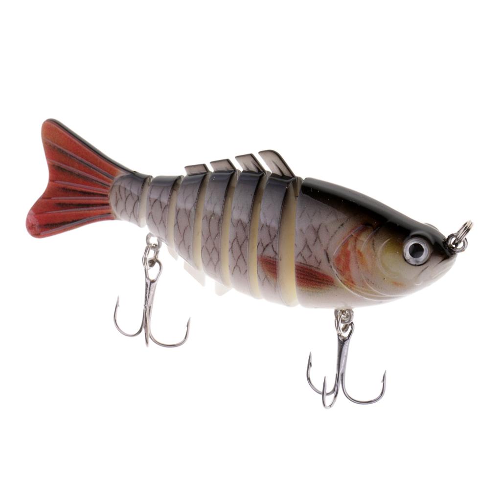Multi Sections 7 Segments Fishing Lure Treble Hook 3D Eyes Hard Baits 02