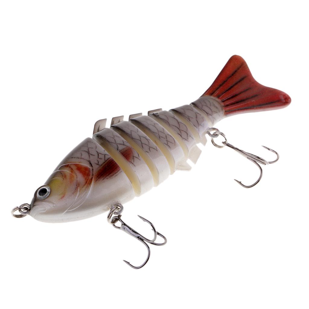 Multi Sections 7 Segments Fishing Lure Treble Hook 3D Eyes Hard Baits 02