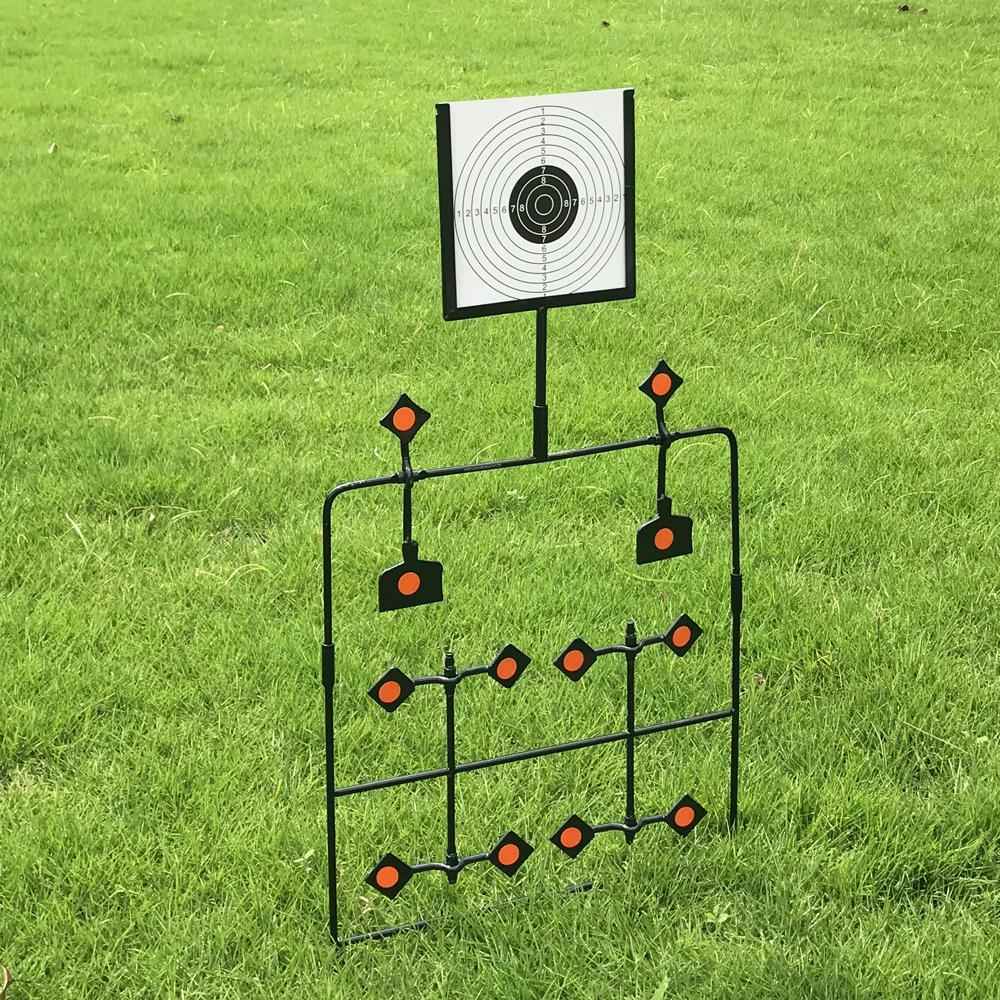 Shooting Target Auto Reset Spinning Target Stand with 20 Paper Targets