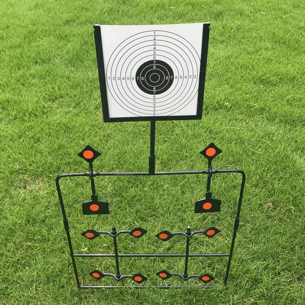 Shooting Target Auto Reset Spinning Target Stand with 20 Paper Targets