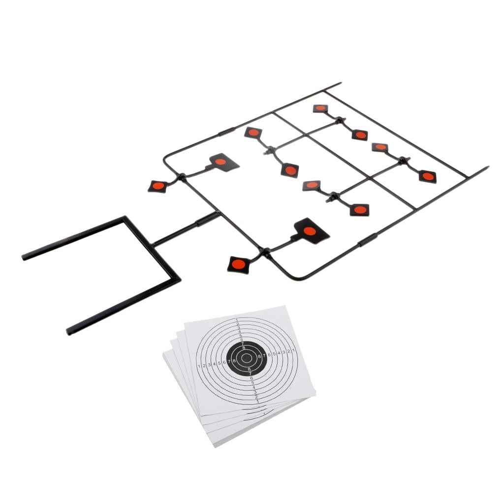 Shooting Target Auto Reset Spinning Target Stand with 20 Paper Targets